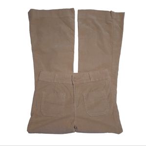 Pilcro and the Letterpress Superscript Flare Leg Tan Corduroy Pants